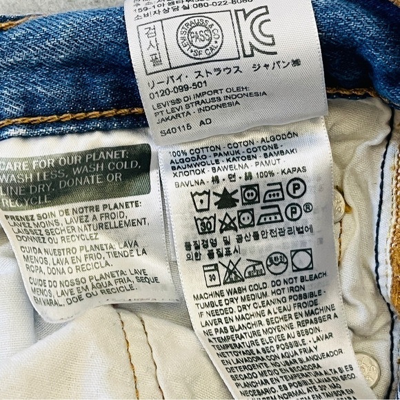 Levi 501 Button Fly Mid Rise Straight Jeans. Blue Whisker Size 25 #803 - Picture 9 of 10